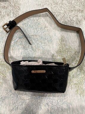 Michael Kors Black Patent Belt Bag